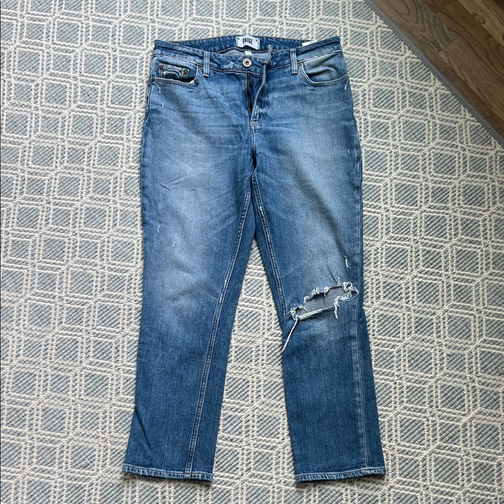 PAIGE Brigitte Blue Distressed Women Jeans